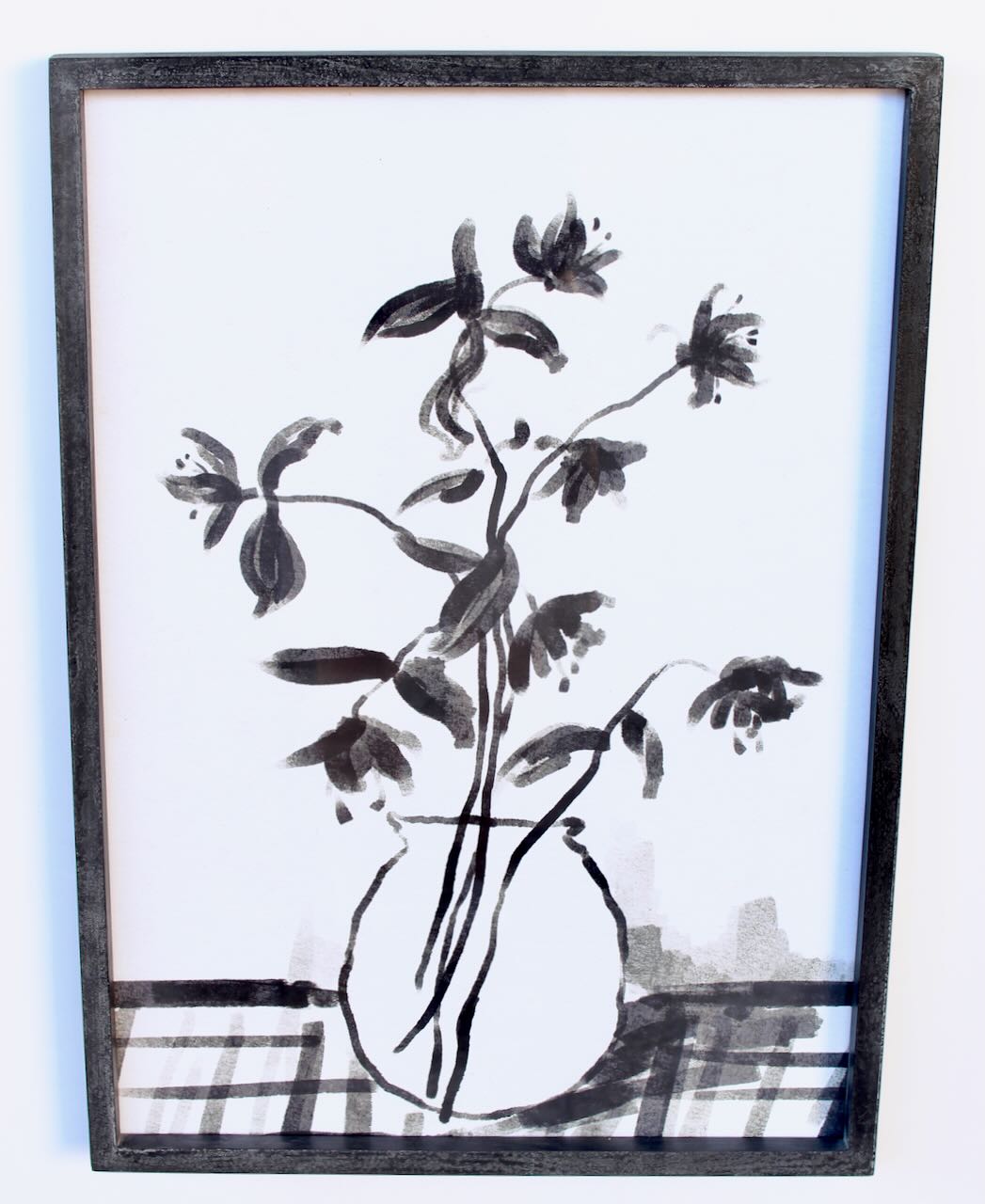 Black & White Vase Picture With Black Frame